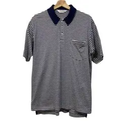 ブルックスブラザーズ ストライプ ポロシャツ ネイビーとホワイト