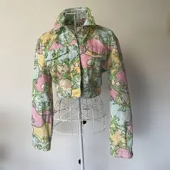 ベルシュカ Bershka 総柄 デニムジャケット Gジャン クロップド丈のサムネイル