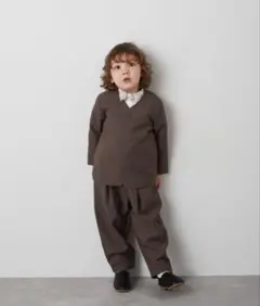 riziere シングルノーカラージャケット　セットアップ　ブラウン