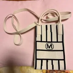 スマホショルダーバッグ ストライプデザイン