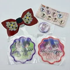 くら寿司 名探偵コナン コラボ　ラバーコースター①④ 缶バッジ セット