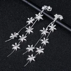 flower earring シルバー フラワー レイヤー イヤリング 結婚式