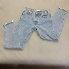ZARA DENIMダメージデニムパンツ ライトブルー EUR36のサムネイル