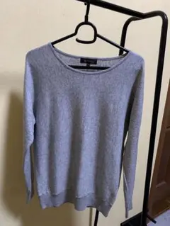 【美品】リフレクト 薄手ニット セーター シルク ウール カシミヤ グレーM