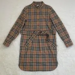 未使用級 バーバリー シャツワンピース 長袖 ノバチェック 38