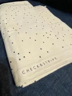 訳ありニットCHECK&STRIPE 星の天竺 生地 はぎれ C&S