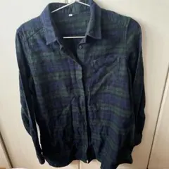 MUJI オーガニックコットンフランネル　チェックシャツ　S