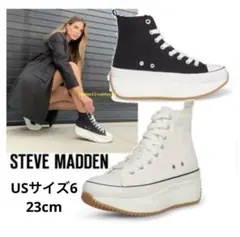 STEVE MADDENスティーブブラック黒ハイカット 厚底スニーカー23cm