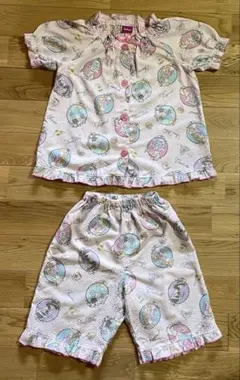 ディズニープリンセスパジャマ110 女の子 半袖半ズボン ピンク 中古品
