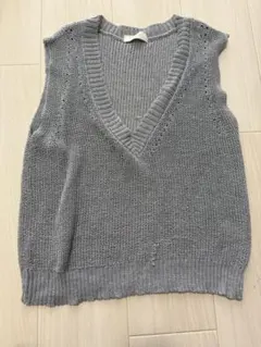 B:MING by BEAMS グレー Vネック ニットベスト