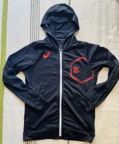 asics アシックス　パーカー&ハーフパンツセット160 黒