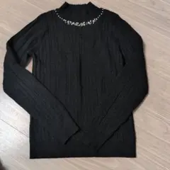 axes femme ニット ブラック パール ビジュー
