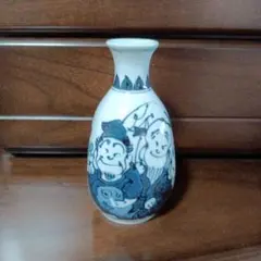 共箱付】九谷焼 幸泉 作 七福神 鶴首 徳利 花瓶 花入 縁起物 酒器 置物