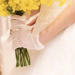 ビジュー付ウェディンググローブ　ショート丈