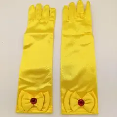 黄色 リボン付き ロンググローブ