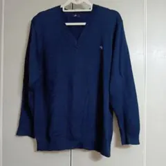 紺 Vネックニット