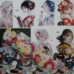 ○海外マステ切り売り10枚+cotton melody様ステッカー6枚和柄set