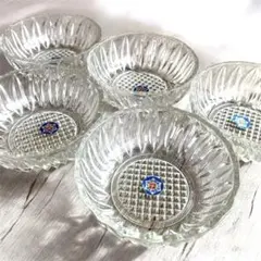 値下げ 新品 曽我ガラス 小鉢 5個セット 昭和レトロ 70年代 デッドストックのサムネイル