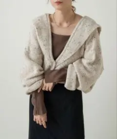 【Kastane 】襟付きクロップドカーディガン フリー　アイボリー