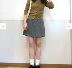 ユニクロ ツイードスコート Sサイズダークグレー