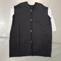 osmosis　オズモーシス　 黒　半袖トップス　ノースリーブ レイヤードのサムネイル