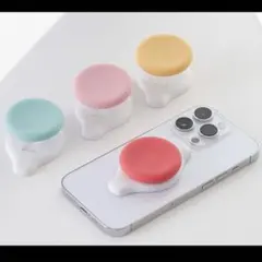 スマホグリップ　スマホ　グリップ　スタンド　ピンク　指掛け　柔らかい2way