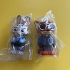 ズートピア　ソフビパペットマスコット ジュディ、ニック
