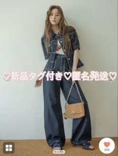 ♡新品タグ付き♡完売品♡ ストレッチセミフレアデニムパンツ リリーブラウンのサムネイル