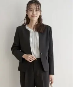 IKKA LOUNGE イッカ　ウォッシャブルキーネックジャケット