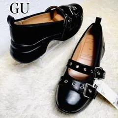 新品 タグ付きGU rokh コラボ メリージェーン シューズ XL 完売品 黒