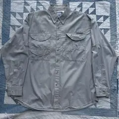 Colmbia PFG フィッシングシャツ M ベージュ グレー 長袖 古着