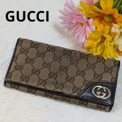 ✨極美品✨ グッチ 長財布 GGキャンバス インターロッキング 二つ折り