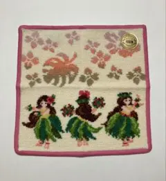 フェイラーハンカチ　マナマナ　フラダンス　ハワイ女の子ハイビスカスオレンジ南の島