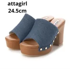 美品 attagirl 9.5cmヒールミュールサンダル 24.5cmのサムネイル