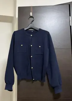 2wayレース襟ニットカーディガン BLUEEAST