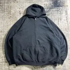 00s フルーツオブザルーム 無地 ジップパーカー ブラック 短丈