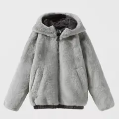 zarakids グレー フェイクファーアウター 128cm