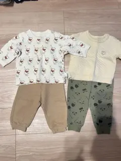 ユニクロ キルトパジャマ 上下セット 80cm