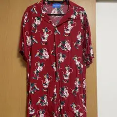 東京ディズニーリゾート ミニーマウス アロハシャツ 赤