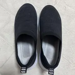 室内で使用ブラック ニット スリッポン