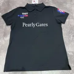 新品★25,300円 パーリーゲイツ 黒ポロシャツ 赤＆ブロンズロゴ 1 新品☆25,300円 パーリーゲイツ 黒ポロシャツ 赤＆ブロンズロゴ 1