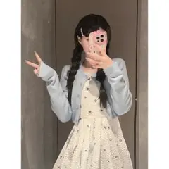 GRL　クロップド丈リブカーディガン