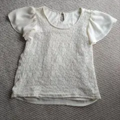 BODY DRESSING レース 半袖 ブラウス アイボリー Lのサムネイル