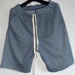 GU メンズ　ヒッコリー　ハーフパンツ　Mのサムネイル
