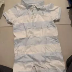 Ralph Lauren ライトブルー ストライプロンパース 9M