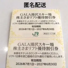 【匿名配送】GALA湯沢スキー場 リフト割引券 2枚のサムネイル
