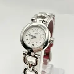 稼働品　コーチ　COACH 腕時計　レディース　クォーツ　シルバー　レザーベルト