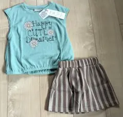 新品未使用 上下セットアップ 100cm お洒落コーデ 半袖半ズボン キッズ