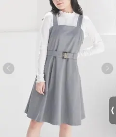 honeys ベルト付ミニジャンスカ グレー
