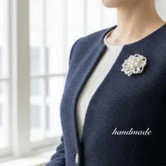 卒業式◇パール　フラワー　ブローチ　コサージュ　2Wayタイプ / セレモニー